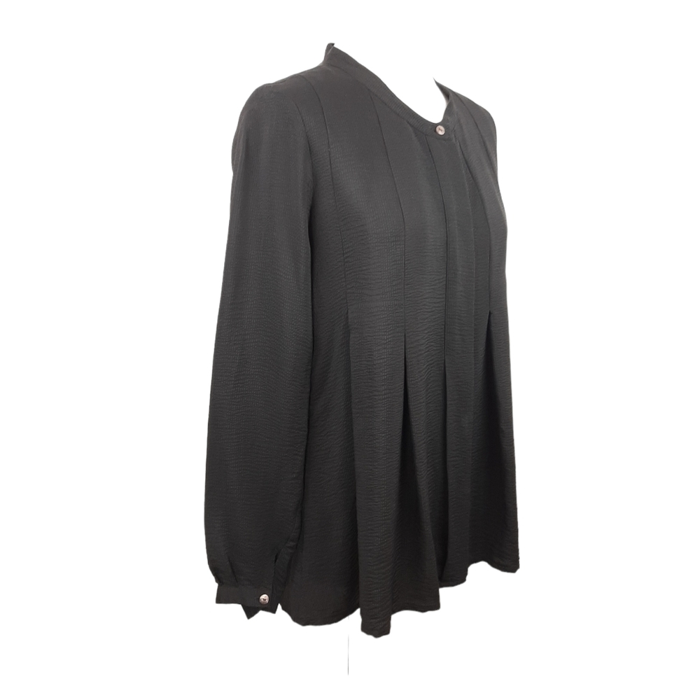 Elemente Clemente Black 100% Silk Shirt. Size 1 UK Size 8. - Picture 2 of 11